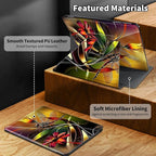 for Kindle Paperwhite Case,6.8" Kindle Paperwhite 11th Generation Case and Kindle Paperwhite Signature Edition,360 Degree Rotating Stand Leather Cover with Auto Wake/Sleep,Art Red Dragonfly