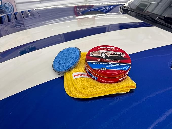 Mothers California Gold Pure Brazilian Carnauba Wax, 12 oz. Paste — Ultimate Wax System Step 3, Delivers Deep Shine & Long-Lasting Protection, Enhances Richness & Depth for All Paints (05550)