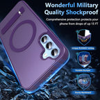 OWKEY for Samsung Galaxy A15 5G Phone Case with Screen Protector & Stand, Magnetic Case for Magsafe Military-Grade Protection Shockproof Matte Cover for Samsung Galaxy A15 5G (Purple)