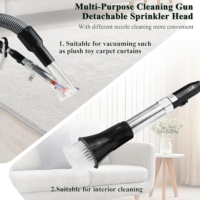 GOCCIDA 2IN1 Car Interior Detailing Air Blow Gun & vacunm Gun with Adjustable Air Flow Nozzle,Cleaning Gun Quickly Blasts Dirt and Dust from Surface Works with Air Compressor(Upgrade Rotate Tube)