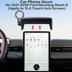 Car Phone Holder for Ford Mustang Mach-E 2021-2026 Accessories Apply to 15.5 Inch Touch Screen Fixed Clip Magnetic Cell Phone Mount Hands-Free 360 Degree Rotation