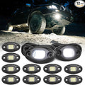 Rock Lights with 15FT Wire Extender, Aluminum Case, 24Chip High Power 6000k Pure White, Waterproof IP68 Underglow Lights for Trucks Jeep UTV ATV(12 PCS)