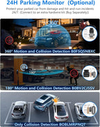 HUPEJOS AI 4K Dash Cam Front and Rear Recording with Driver Monitoring System,STARVIS 2,360° View 4 Channel Dashcam Free 64G Card,5G Wi-Fi GPS,3" Touch Screen,Night Vision,CPL,24/7 Parking Mode,V8 MAX