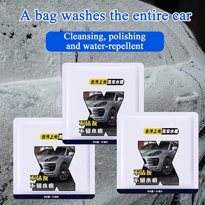 Foam Car Wash Soap, 50ml High Shine Detailing Supplies, Automotive Soap Paint Cleaner with Rich Lather and Quick Rinse Formula, Car Care Solution with Easy Application, for Automotive Truck RV SUV