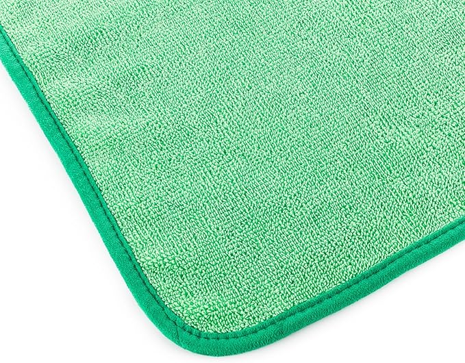 The Rag Company - Premium FTW Microfiber Cleaning Towels for Glass, Windows, Mirrors, Polished Surfaces - Streak-Free, Scratchless, 16" x16”, Green, 3-Pack