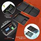 Sunsdrew 2025 Upgraded 2PCS Mercedes-Benz EQS Center Console Organizer&Lower Center Console Tray for 2023 2024 2025 Mercedes Benz EQS Interior Accessories Anti-Slip