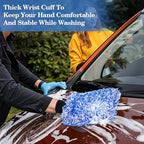 12 Pcs Microfiber Car Wash Mitts, Scratch Free Ultra Absorbent Car Sponge Glove Cleaner Wash Mitts for Cars Wheel Trucks Home Cleaning