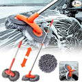 Retractable Car Wash Brush with Long Handle, Rotatable Long Handle Car Cleaning Kit, Brush Duster Scratch Free Cleaning Tool, Car Windshield Window Cleaning Kit, Microfiber Car Duster Dry Towels (2)
