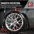 Adam's Polishes Rolling Wheel Detailing Stand - Wheel & Tire Car Detailing Roller for Cleaning, Ceramic Coating, Applying Tire Shine & Car Wheel Wash | Garage Accessory for Detailers