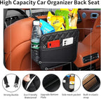 FrgKbTm 2Pack Car Seat Back Organizer, Waterproof Car Backseat Organizer with Cup Holders Large Capacity Hanging Car Storage Bag for Phones Documents Cups Bottle Travel Compatible with Most Vehicles