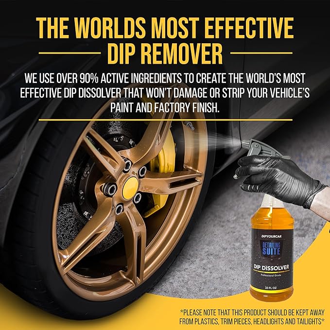 DipYourCar.com Plasti Dip Dissolver - Finish Remover, Striper, and Cleaner for Plastic Dip Painted Cars - Liquifies and Removes Dip to Thin to Peel (32 oz Spray Bottle)
