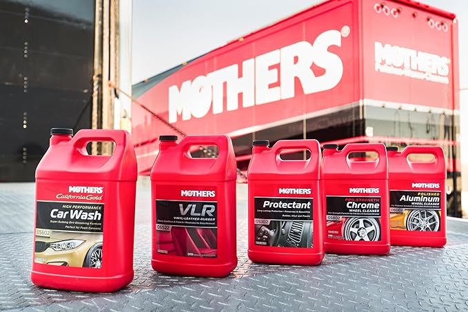 Mothers Polished Aluminum Wheel Cleaner, 1 gal. — Safely Cleans Uncoated Polished Aluminum & Anodized Wheels, Removes Brake Dust, Grease, Dirt & Grime, with Easy Spray-On, Hose-Off Formula (06002)