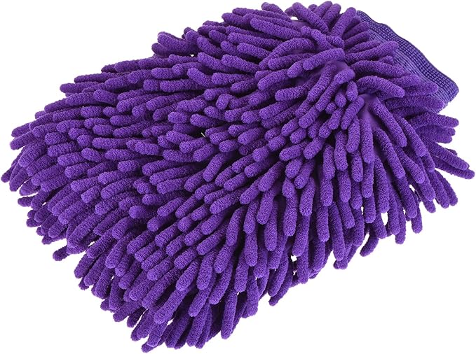 M METERXITY Microfiber Chenille Wash Mitt - Double Side Reusable Gloves for Cleaning Scratch-Free, Apply to Car Cleaning, Kitchen