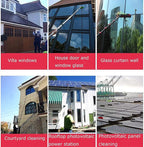 Window Cleaning Pole, Water Fed Telescopic Brush Extendable Suitable for Photovoltaic Panel Cleaning Trucks (30FT)