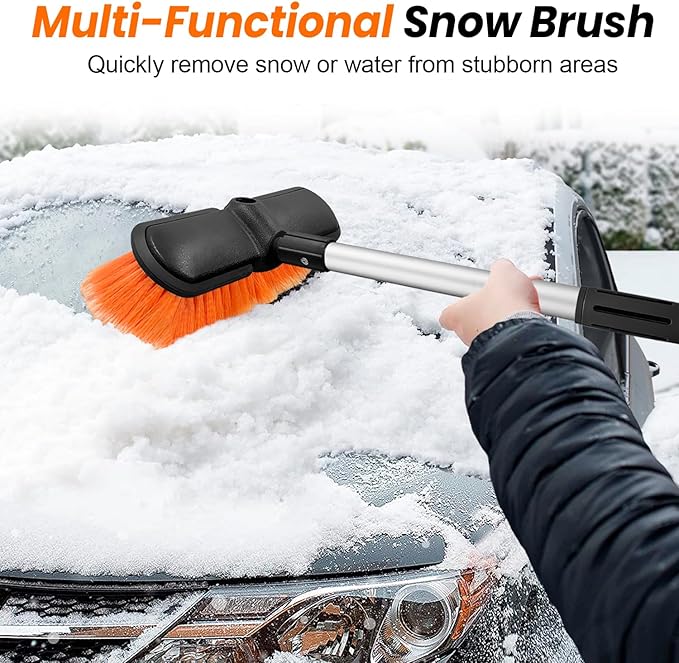 ARTIPOLY 65" Car Wash Brush with Extension Pole, Car Wash 10” Dip Soft Brush, No Scratch Car Cleaning Brush Supplies for RV Boat Truck SUV, House Siding, Snow, Floors, Extension Aluminum Alloy