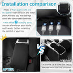 T TGBROS Car Armrest Box for 2002-2008 Honda Fit Jazz Hatchback(Not Fit The Sedan Model) Storage Center Console Double Layer 7 USB Ports Armrest Organizer Box (All Black)