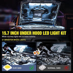 Nilight Under Hood Light Strip 21 LED Waterproof Underhood Work Lights with On/Off Switch Blade Fuse Engine Bay Repair Lamp White 12V for Car Truck SUV