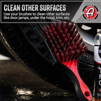 Adam's Complete Wheel & Tire Brush Kit (5-Item) - Includes Wheel Brush, Tire Brush, Barrel Brush, Lug Nut Brush & Fender Brush for Complete Wheel & Tire Auto Detailing