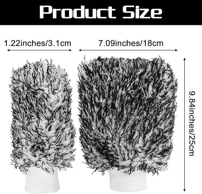 10 Pcs Microfiber Car Wash Mitt, Scratch Free Absorbent Washing Gloves for Automotive Detailing, Safe for Cars, Trucks, SUVs, 7 x 10 Inches (5 Colors)