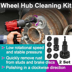 2 Sets Wheel Hub Cleaning Kit Fits Power Drill or 1/2" Impact Driven Wrenches for Car & Truck, Hub Cleaning Tool Quickly Remove Rust from Studs and Brake Discs