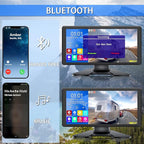 RV Backup Camera System with 10.36’’ 4K Monitor for RV Truck Bus Trailer with 4 Rear/Side View 1080P HD Cameras 4 Splits Touch Screen DVR Recording IP69 Waterproof Bluetooth Music Video Avoid Blind