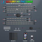 MICTUNING N8 RGB+IC Underglow LED Lighting Kit for Truck with Remote & Key Fob Dual Control, Exterior Neon Accent Underbody Strip, Multicolor Mode, Waterproof, Aluminum Casing