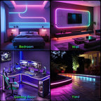 iNextStation 360° Glow USB Rope Lights 16.4FT RGB LED Lights, Braided Silicone Led Strip Lights, IP67 Waterproof, APP/Remote Control, Music Sync, Neon Lights Strip Color Changing for Outdoor/Indoor