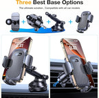 Romuto Phone Holders for Your Car Phone Holder Mount【Super Suction】Cell Phone Mount for Car Accessories for Women Men Windshield/Vent/Dash Truck Stand Desk Mount Clamp Holder for iPhone Samsung Camera