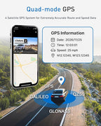 MAGELLAN DR50 3 Channel Dash Cam, 4K+2K Front Cabin Rear, Night Vision, Wide-Angle (170°), STARVIS 2 IMX678, Strong Mount, GPS, Wi-Fi App Control, 24H Parking Mode, Fatigue Alert, 64GB Card Included