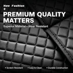 2 Pack Luxury PU Leather Car Seat Back Protector, Waterproof Kick Mats for Kids, No-Sag Backseat Organizer with Sleek Storage Pockets, Easy to Clean Auto Interior Accessories for SUV & Sedan (Black)