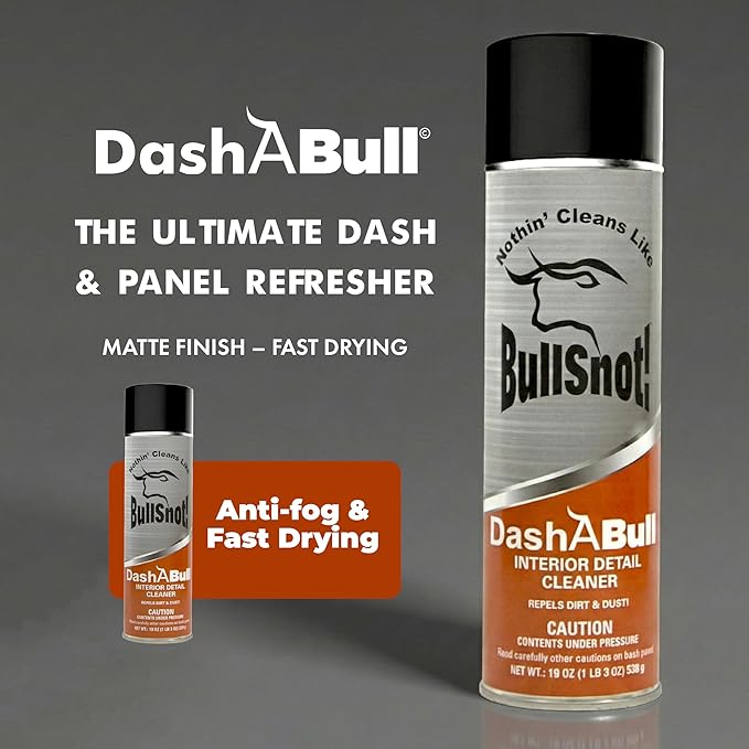 BullSnot! DashABull Car Interior Cleaner Foam - 19oz Smudge-Free Dashboard, Plastic & Vinyl Cleaner | Interior Detailing Spray for Cars, Trucks, SUVs | Protects Against Scratches with Floral Scent