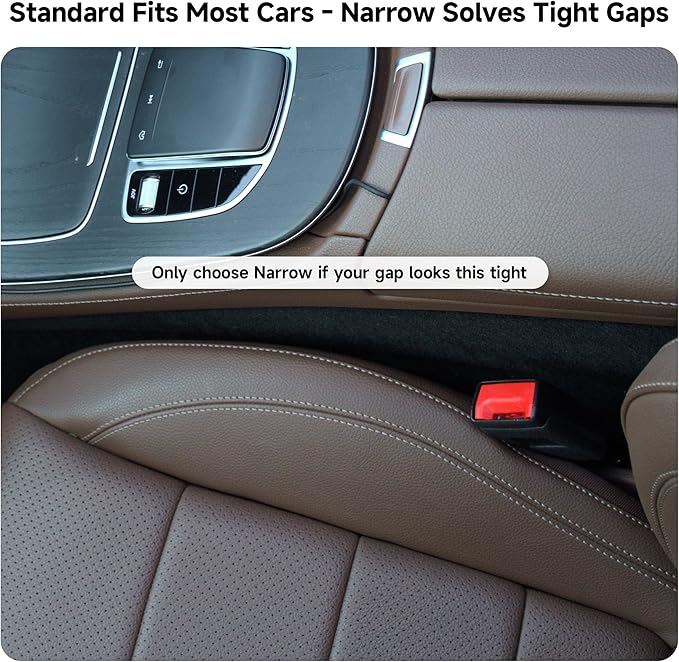 Givifive Car Seat Gap Filler Set of 2, 3IN1 Seat Side Gap Filler Plug with Storage Slot & Hook Function, Soft Foam Universal Fit Car SUV Truck Fill Gap Between Seats Console Organizer（Narrow Ivory）