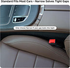 Givifive Car Seat Gap Filler Set of 2, 3IN1 Seat Side Gap Filler Plug with Storage Slot & Hook Function, Soft Foam Universal Fit Car SUV Truck Fill Gap Between Seats Console Organizer（Narrow Brown）