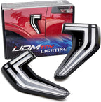 iJDMTOY Clear Lens White/Amber Full LED Illuminated Fender Side Marker Lights Compatible with 2021-up Gen14 Ford F-150 Truck (Excluding Raptor)
