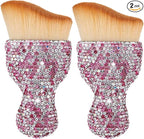 Car Interior Brush Blingbling Car Accessories for Women,2Pack Dust Sweeping Soft Brush with Rhinestone Handle,Detailing Brush Cleaner for Air Conditioner Vents, Computer Keyboard, etc (Pink 2PCS)