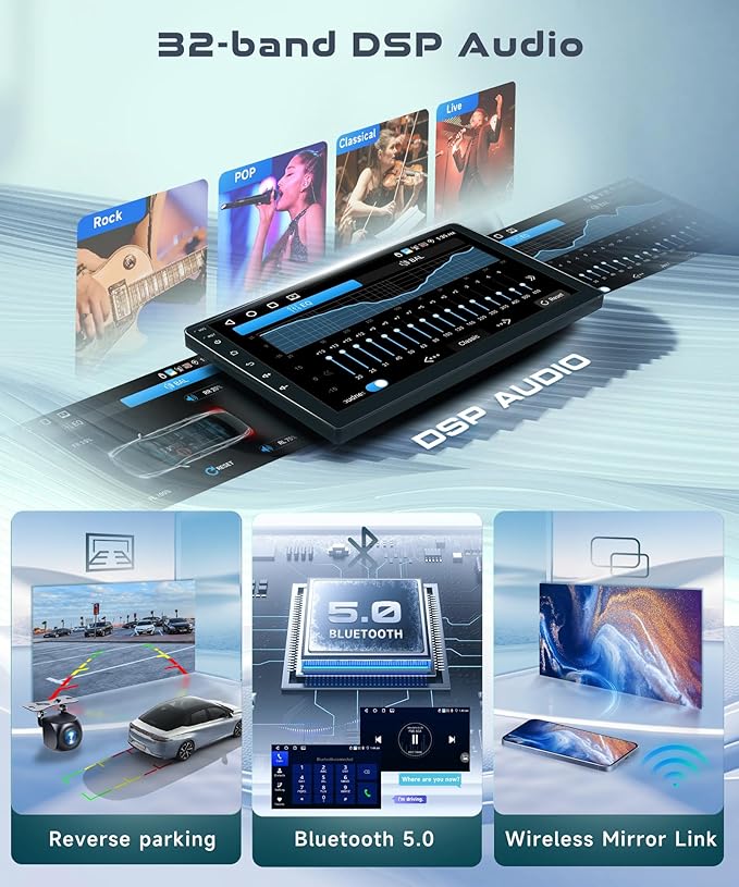 4G+64G Car Radio Stereo for Honda CRV 2002-2006 with Wireless CarPlay/Android Auto,9 Inch 1280 * 720P IPS Touch Screen Car Stereo Android 13 GPS WiFi Bluetooth 32-Band DSP HD Backup Camera
