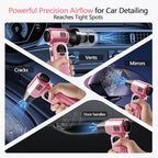 Cordless Air Duster & Handheld Vacuum 2-in-1, 8000mAh Rechargeable with Type-C Charging for Car, Keyboards, Electronics & Home – Pink