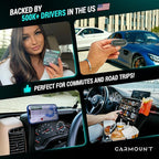 CARMOUNT F1 Dashboard Car Mount (2-Pack) | Magnetic Phone Holder for Car, Ultra Strong 8X N52 Magnets, 360° Rotation, Universal Dash Mount for All Phones and Tablets | Car Mount Magnet for iPad