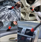 7Pcs Wheel & Tire Brush, car Detailing kit, 17inch Long Soft Wheel Brush 5 car wash Detail Brush car wash kit for Cleans Dirty Tires & Releases Dirt and Road Grime, Short Handle