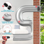 PetOde 42-Feet Dryer Vent Cleaner Kit, Lint Remover，Upgraded Flexible Quick-Snap Brush with Drill Attachment,Extends Up to 42 FEET for Easy Cleaning，Cleaning Tools Use with/Without a Power Drill