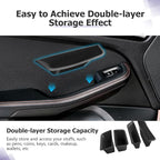 LUWU Door Tray Organizer Compatible with 2015-2025 Porsche Macan S/T/GTS Accessories Center Console Organizer Armrest Console Storage Box Insert Tray ABS Material Black 4PCS (Not for Macan EV)