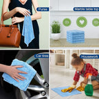 Tallew 16 Pcs 15 Pcs Car Microfiber Towels Buffing Drying Wash Cleaning Cloths Plush Large Towels Thick Care Polishing Detailing Waxing Scratch Proof Towel, 15.75 x 15.75 Inch (Light Blue)