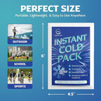 50 Pack Instant Ice Cold Pack (6” x 4.5”) - Disposable Instant Ice Packs for Injuries | Cold Compress Ice Pack for Pain Relief