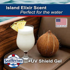 Marine Vinyl Protectant + UV Shield & Residual Bleach Neutralizer, Coconut Scent, for Boat Seats, Vinyl & Plastics | Non-Greasy, Matte Finish, Light Gel | 32oz
