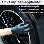 2 PCS Tire Shine Applicator Pad, Hex Grip Tire Dressing Applicator, Reusable Tire Foam Sponge, Tire Shine Brush, Car Detailing Sponge for Rubber Tires, Vinyl & Plastic Trim
