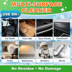 Car Interior Foam Cleaner – All-in-One Auto Detailing Kit with Soft Brush & Microfiber Towel – Safe for Leather, Vinyl, Fabric, Plastic Trim – No-Rinse Upholstery & Carpet Cleaner 150ml（5oz）