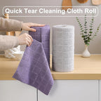 Ferdilan 80 Pack Microfiber Cleaning Cloth Roll,Lint Free Rags Paper Towels & Tear Away Reusable Towels,Washable Shop Rags,Wash Cloths Dish Rags(12" x 12") for Car Kitchen Window Garage-Dark Purple