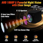 Ultra-Clear 1080P AHD Backup Camera - 170° Wide Angle Rear View Camera with Super Night Vision, IP69K Waterproof, 6-Layer Glass Lens, Universal Parking Camera for 12V Cars, Trucks, SUVs, RVs
