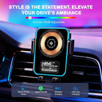15W Fast Wireless Car Charger with Air Tracker Tag GPS Bulid in(iOS Only)-Air Vent Phone Mount, Works with Apple Find My, Hidden＆Undetectable (Wireless Car Charger with Tracker)