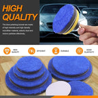 4 Sizes Microfiber Polishing Buffing Pads Kits Removing Wax with 3" 4" 5" 6" Hook and Loop Backing Pads Buffer Pads Microfiber Wax Applicator for Car Polishing Waxing and Cleaning